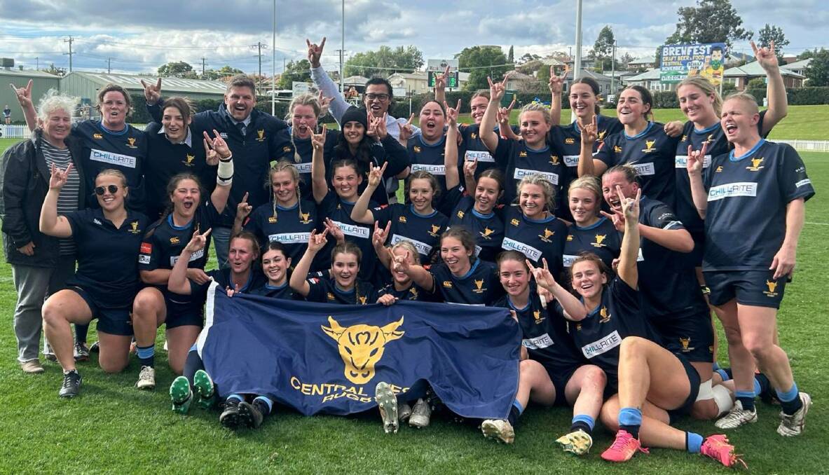 The winning central west women's celebrating their Thomson Cup victory on the weekend. Picture Central West Rugby Union