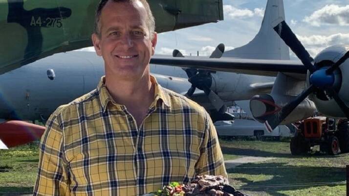 PARKES SHOWCASED: Fast Ed cooked up some Parkes BBQ lamb at the HARS aviation museum in Parkes. Photo: Supplied.
