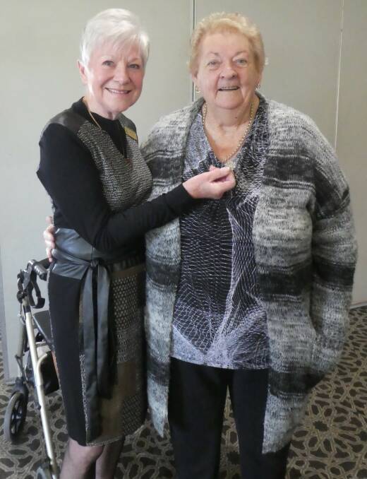 Parkes Day VIEW president Krystina Szabo presented Marilyn Pizarro her 50 year badge. Picture supplied