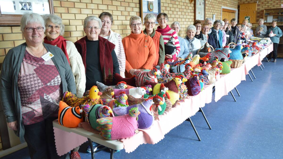 Parkes College for Seniors were asked to knit 50 chooks for the Ronald McDonald House Central West's upcoming gala ball in July. They came back with 80. Picture by Christine Little