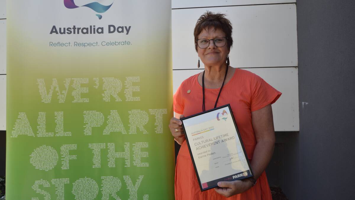 The 2023 Cultural Lifetime Achievement Award went to Kerrie Peden at this year's Australia Day Awards. Photo by Christine Little