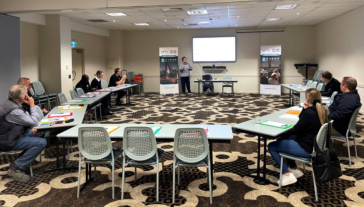 The new 'Pathway to Opportunities' Supplier Capability Development Program was run by the Inland Rail Skills Academy at the Parkes Services Club. Photo supplied