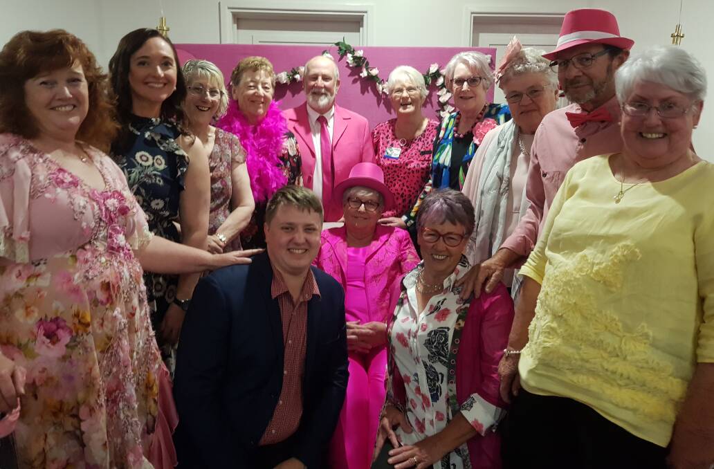 Pink Up Parkes Committee members at the fundraising dinner at the Parkes Services Club in 2019. Picture supplied